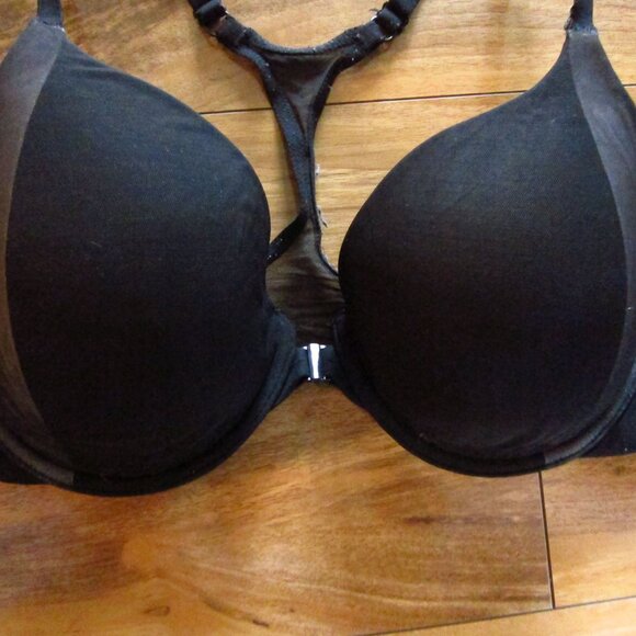 Victoria's Secret Black Front Close Racerback Perfect Coverage Bra Size 36D - Picture 2 of 6